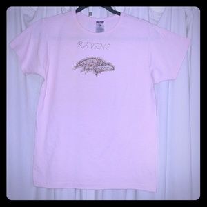 Ravens Baby Pink Short Sleeved T-Shirt
